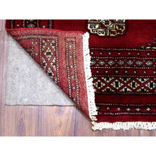 Load image into Gallery viewer, 2&#39;6&quot;x4&#39; Mori Bokara With Tribal Medallions Design Deep And Rich Red Soft Wool Hand Knotted Oriental Rug FWR415248