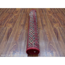 Load image into Gallery viewer, 2&#39;6&quot;x4&#39; Mori Bokara With Tribal Medallions Design Deep And Rich Red Soft Wool Hand Knotted Oriental Rug FWR415248