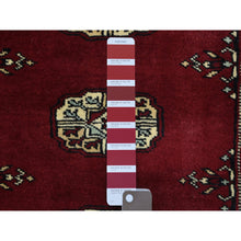 Load image into Gallery viewer, 2&#39;7&quot;x3&#39;9&quot; Extra Soft Wool Hand Knotted Mori Bokara With Tribal Medallions Design Deep And Rich Red Oriental Rug FWR415284