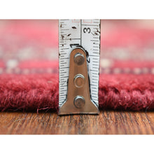 Load image into Gallery viewer, 2&#39;7&quot;x3&#39;9&quot; Extra Soft Wool Hand Knotted Mori Bokara With Tribal Medallions Design Deep And Rich Red Oriental Rug FWR415284