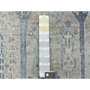 6'x9'2" Angora Oushak With Willow And Cypress Tree Design Organic Wool Hand Knotted Gray Oriental Rug FWR415596