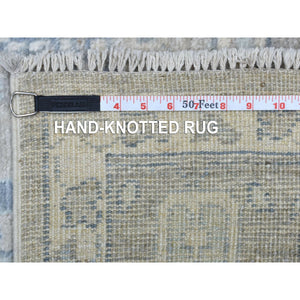 6'x9'2" Angora Oushak With Willow And Cypress Tree Design Organic Wool Hand Knotted Gray Oriental Rug FWR415596