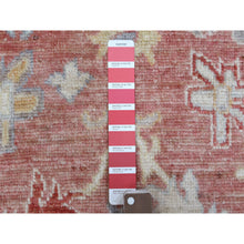Load image into Gallery viewer, 3&#39;x19&#39;9&quot; Coral Pink Hand Knotted Angora Oushak With All Over Leaf Design Pure Wool Oriental Xl Runner Rug FWR415926