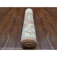 Load image into Gallery viewer, 2&#39;8&quot;x12&#39; Extra Soft Wool Hand Knotted Soft Orange Angora Oushak With Flowing And Open Design Oriental Runner Rug FWR416346