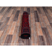 Load image into Gallery viewer, 2&#39;3&quot;x5&#39;4&quot; Crimson Red, Afghan Khamyab With Geometric Pattern, Hand Knotted, Soft And Velvety Wool, Vegetable Dyes, Short Runner, Oriental Rug FWR4158