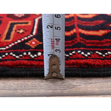 Load image into Gallery viewer, 2&#39;3&quot;x5&#39;4&quot; Crimson Red, Afghan Khamyab With Geometric Pattern, Hand Knotted, Soft And Velvety Wool, Vegetable Dyes, Short Runner, Oriental Rug FWR4158