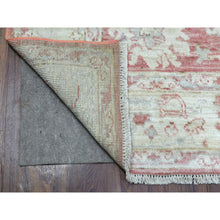 Load image into Gallery viewer, 6&#39;2&quot;x9&#39; Coral Pink, Afghan Angora Oushak With All Over Leaf Design, Organic Wool, Hand Knotted, Oriental Rug FWR416472