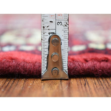 Load image into Gallery viewer, 2&#39;6&quot;x3&#39;10&quot; Hand Knotted Mori Bokara With Geometric Medallions Design Deep Red Pure Wool Oriental Rug FWR416646
