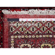 Load image into Gallery viewer, 2&#39;6&quot;x4&#39; Extra Soft Wool Hand Knotted Mori Bokara with Geometric Medallions Design Rich Red Oriental Rug FWR416652