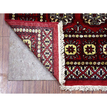 Load image into Gallery viewer, 2&#39;6&quot;x4&#39;2&quot; Mori Bokara With Geometric Medallions Design Deep And Rich Red Organic Wool Hand Knotted Oriental Rug FWR416658