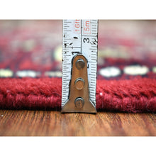 Load image into Gallery viewer, 2&#39;6&quot;x4&#39;2&quot; Mori Bokara With Geometric Medallions Design Deep And Rich Red Organic Wool Hand Knotted Oriental Rug FWR416658