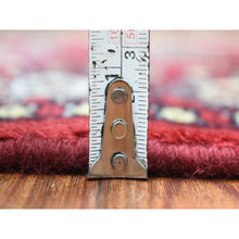 Load image into Gallery viewer, 2&#39;6&quot;x4&#39;3&quot; Organic Wool Hand Knotted Mori Bokara With Geometric Medallions Design Deep Red Oriental Rug FWR416682