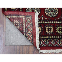 Load image into Gallery viewer, 2&#39;6&quot;x4&#39;10&quot; Mori Bokara with Geometric Medallions Design Deep and Rich Red Pure Wool Hand Knotted Oriental Rug FWR416694