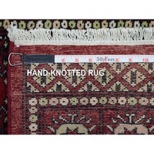 Load image into Gallery viewer, 2&#39;6&quot;x4&#39;10&quot; Mori Bokara with Geometric Medallions Design Deep and Rich Red Pure Wool Hand Knotted Oriental Rug FWR416694