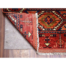 Load image into Gallery viewer, 10&#39;x13&#39;9&quot; Soft Wool Hand Knotted Coral Red Afghan Ersari With Geometric Elephant Feet Design Oriental Rug FWR417186