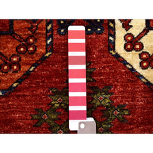 Load image into Gallery viewer, 10&#39;x13&#39;9&quot; Soft Wool Hand Knotted Coral Red Afghan Ersari With Geometric Elephant Feet Design Oriental Rug FWR417186