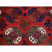 Load image into Gallery viewer, 10&#39;x13&#39;9&quot; Soft Wool Hand Knotted Coral Red Afghan Ersari With Geometric Elephant Feet Design Oriental Rug FWR417186