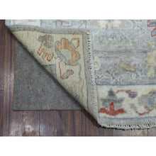 Load image into Gallery viewer, 3&#39;1&quot;x17&#39;6&quot; Gray Angora Oushak With Pop Of Color Hand Knotted Soft, Afghan Wool Wide Xl Runner Oriental Rug FWR417624
