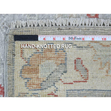 Load image into Gallery viewer, 3&#39;1&quot;x17&#39;6&quot; Gray Angora Oushak With Pop Of Color Hand Knotted Soft, Afghan Wool Wide Xl Runner Oriental Rug FWR417624