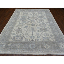 Load image into Gallery viewer, 8&#39;x9&#39;10&quot; Ivory Angora Oushak With Leaf Design Hand Knotted Soft And Supple Wool Oriental Rug FWR417804
