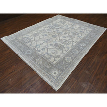 Load image into Gallery viewer, 8&#39;x9&#39;10&quot; Ivory Angora Oushak With Leaf Design Hand Knotted Soft And Supple Wool Oriental Rug FWR417804