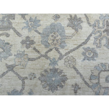 Load image into Gallery viewer, 8&#39;x9&#39;10&quot; Ivory Angora Oushak With Leaf Design Hand Knotted Soft And Supple Wool Oriental Rug FWR417804