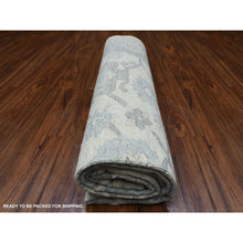 Load image into Gallery viewer, 8&#39;x9&#39;10&quot; Ivory Angora Oushak With Leaf Design Hand Knotted Soft And Supple Wool Oriental Rug FWR417804