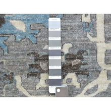 Load image into Gallery viewer, 11&#39;8&quot;x11&#39;8&quot; Hand Knotted Gray Heriz Fine Peshawar With All Over Design Pure Wool Oriental Round Rug FWR417912