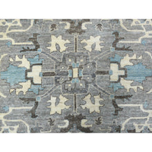 Load image into Gallery viewer, 11&#39;8&quot;x11&#39;8&quot; Hand Knotted Gray Heriz Fine Peshawar With All Over Design Pure Wool Oriental Round Rug FWR417912