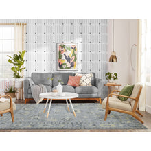 Load image into Gallery viewer, 6&#39;1&quot;x8&#39;10&quot; Hand Knotted Gray With Touches Of Ivory Angora Oushak Pure Wool Oriental Rug FWR418116