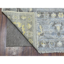 Load image into Gallery viewer, 6&#39;1&quot;x8&#39;10&quot; Hand Knotted Gray With Touches Of Ivory Angora Oushak Pure Wool Oriental Rug FWR418116