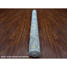 Load image into Gallery viewer, 6&#39;1&quot;x8&#39;10&quot; Hand Knotted Gray With Touches Of Ivory Angora Oushak Pure Wool Oriental Rug FWR418116