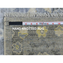 Load image into Gallery viewer, 6&#39;1&quot;x8&#39;10&quot; Hand Knotted Gray With Touches Of Ivory Angora Oushak Pure Wool Oriental Rug FWR418116