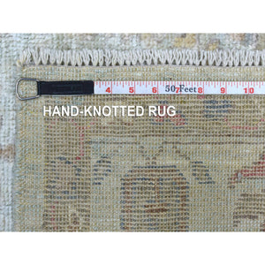 5'10"x8'9" Angora Oushak With Cypress And Willow Tree Design Extremely Durable Hand Knotted Faded Green Oriental Rug FWR418188