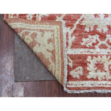 Load image into Gallery viewer, 4&#39;x6&#39;1&quot; Rich Red Angora Oushak With All Over Leaf Design Extremely Durable Hand Knotted Oriental Rug FWR418350
