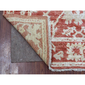 4'x6'1" Rich Red Angora Oushak With All Over Leaf Design Extremely Durable Hand Knotted Oriental Rug FWR418350