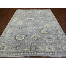 Load image into Gallery viewer, 8&#39;x9&#39;10&quot; Hand Knotted, Gray, Afghan Angora Ushak With Floral Pattern And Soft Wool Oriental Rug FWR418704