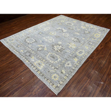 Load image into Gallery viewer, 8&#39;x9&#39;10&quot; Hand Knotted, Gray, Afghan Angora Ushak With Floral Pattern And Soft Wool Oriental Rug FWR418704