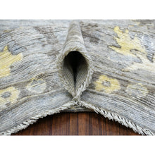 Load image into Gallery viewer, 8&#39;x9&#39;10&quot; Hand Knotted, Gray, Afghan Angora Ushak With Floral Pattern And Soft Wool Oriental Rug FWR418704