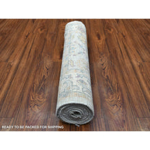 Load image into Gallery viewer, 2&#39;8&quot;x9&#39;9&quot; Afghan Angora Ushak With Beautiful, Color Pattern Soft And Pliable Wool Hand Knotted Gray Oriental Runner Rug FWR419112