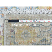 Load image into Gallery viewer, 2&#39;8&quot;x9&#39;9&quot; Afghan Angora Ushak With Beautiful, Color Pattern Soft And Pliable Wool Hand Knotted Gray Oriental Runner Rug FWR419112