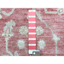 Load image into Gallery viewer, 2&#39;9&quot;x11&#39;6&quot; Coral Red Angora Ushak With Bold Floral Pattern Afghan Wool Hand Knotted Oriental Runner Rug FWR419124