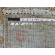 Load image into Gallery viewer, 2&#39;7&quot;x17&#39;2&quot; Hand Knotted Almond Brown Angora Oushak With Faded Out Cypress And Willow Tree Design Soft And Pliable Wool Oriental Xl Runner Rug FWR419166
