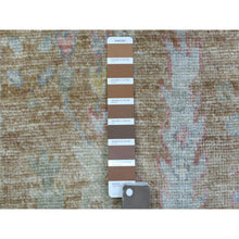 Load image into Gallery viewer, 2&#39;9&quot;x19&#39;5&quot; Organic Wool Hand Knotted Almond Brown Angora Oushak with Colorful Willow and Cypress Tree Design Oriental XL Runner Rug FWR419262