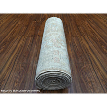 Load image into Gallery viewer, 2&#39;9&quot;x19&#39;5&quot; Organic Wool Hand Knotted Almond Brown Angora Oushak With Colorful Willow And Cypress Tree Design Oriental Xl Runner Rug FWR419262