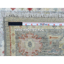 Load image into Gallery viewer, 2&#39;7&quot;x12&#39;2&quot; Gray Angora Ushak With Bold Floral Pattern Pure Wool Hand Knotted Oriental Runner Rug FWR419292