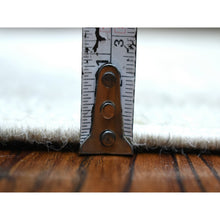 Load image into Gallery viewer, 2&#39;8&quot;x11&#39;9&quot; Extra Soft Wool Hand Knotted Silver Angora Oushak With Faded Out Cypress And Willow Tree Design Oriental Runner Rug FWR419358