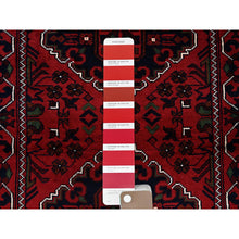 Load image into Gallery viewer, 2&#39;4&quot;x5&#39;8&quot; Angels Red, Afghan Khamyab With Geometric Pattern, Soft And Velvety Wool, Hand Knotted, Vegetable Dyes, Short Runner, Oriental Rug FWR4188