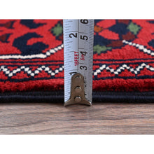 Load image into Gallery viewer, 2&#39;4&quot;x5&#39;8&quot; Angels Red, Afghan Khamyab With Geometric Pattern, Soft And Velvety Wool, Hand Knotted, Vegetable Dyes, Short Runner, Oriental Rug FWR4188