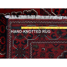 Load image into Gallery viewer, 2&#39;4&quot;x5&#39;8&quot; Angels Red, Afghan Khamyab With Geometric Pattern, Soft And Velvety Wool, Hand Knotted, Vegetable Dyes, Short Runner, Oriental Rug FWR4188